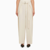 AMI ALEXANDRE MATTIUSSI AMI PARIS | IVORY TROUSERS WITH BELT