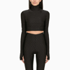 THE ANDAMANE ORCHID CRYSTAL TURTLENECK TOP BLACK