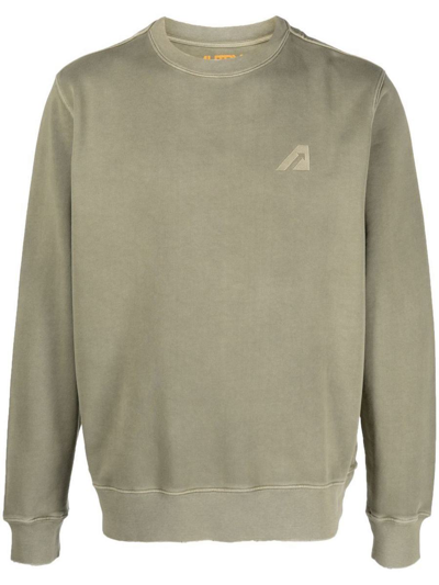 Autry Distressed-detail Sweatshirt In Green