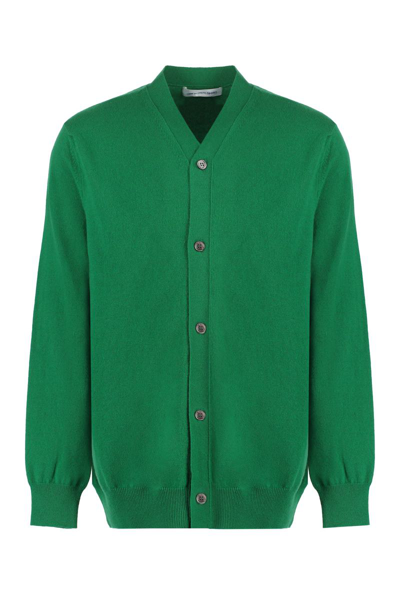Comme Des Garçons Wool Cardigan In Green