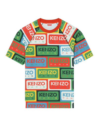 Kenzo Printed Cotton T-shirt In Multicolor
