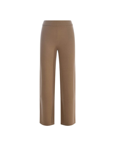 Max Mara Long Trousers  Leisure "visone" In Neutral