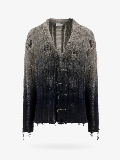 Off-white Punk Pearl Degrade Knit Cardigan In Grey
