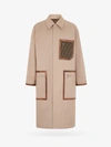 Fendi Logo Monogram Reversible Trench Coat In Beige