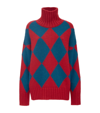 La Doublej Argyle Intarsia-knit Jumper In Red & Blue