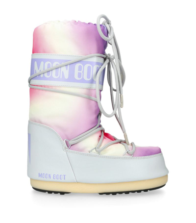 Moon Boot Kids' Icon Tall Nylon Snow Boots In Multicolor