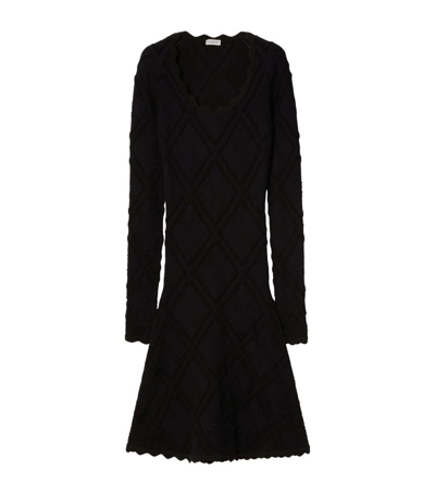 Burberry Aran Long-sleeve Knitted Dress In Black