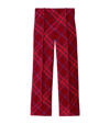 BURBERRY WOOL CHECK PRINT STRAIGHT TROUSERS