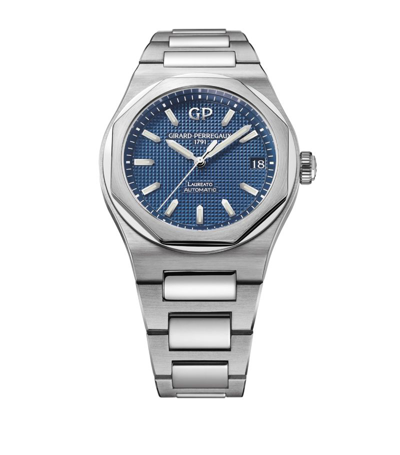 Girard-perregaux Stainless Steel Laureato Watch 42mm In Blue