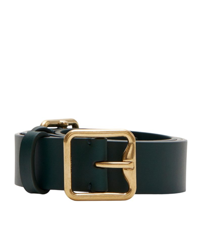 Burberry Leather Double B Buckle Belt In Black