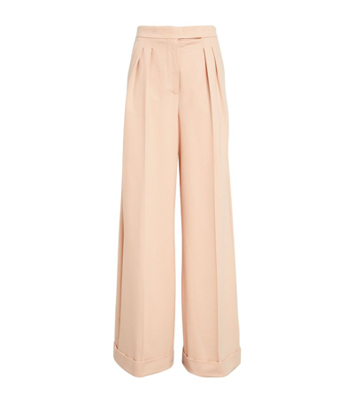 Max Mara Faraday Pleated Wool Trousers In Light Pink