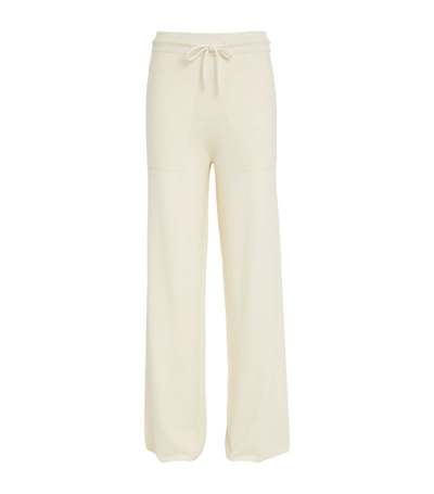 Max Mara Wool-cashmere Straight Sweatpants In White