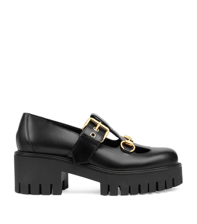 Gucci Horsebit-detail Leather Loafers In Black