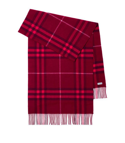 Burberry Check-print Cashmere Scarf In Red