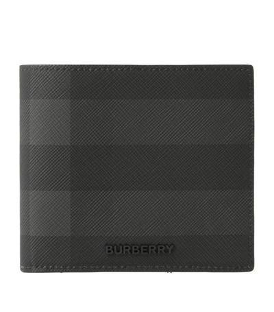 Burberry Check Bifold Wallet In Charcoal
