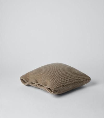 Brunello Cucinelli Cashmere Knitted Cushion (40cm X 40cm) In Brown
