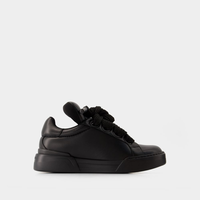 Dolce & Gabbana Portofino Sneakers - Dolce&gabbana - Leather - Black