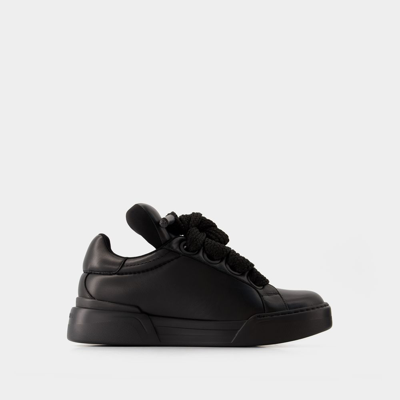 Dolce & Gabbana Portofino Sneakers - Dolce&gabbana - Leder - Schwarz In Black