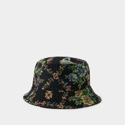 VIVIENNE WESTWOOD TRELLIS TAPESTRY BUCKET HAT - VIVIENNE WESTWOOD - SYNTHETIC - BLACK