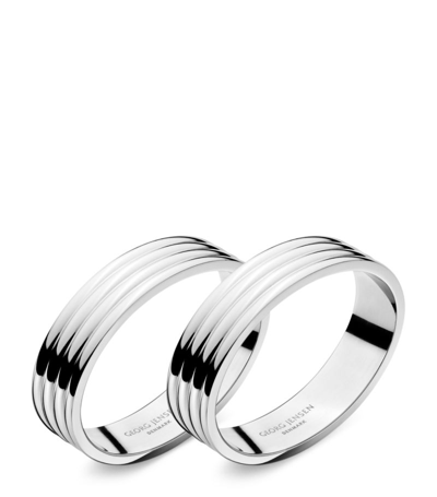 Georg Jensen Set Of 2 Sterling Silver Bernadotte Napkin Rings
