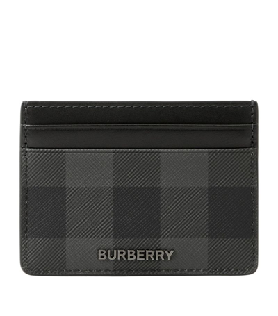 Burberry Check Card Holder In Grey