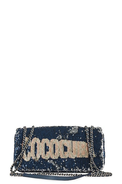 Pre-owned Chanel Sequin Chain Shoulder Bag In Black