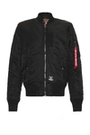 Alpha Industries Ma-1 Mod Flight Jacket Black Xl In Black