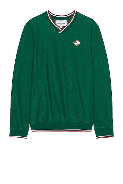 Casablanca 3d Wave Logo Cotton Sweatshirt In Green