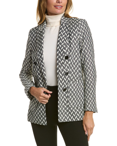 Anne Klein Chevron Jacket In Black