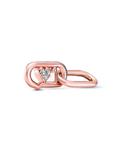 PANDORA PANDORA ME 14K ROSE GOLD PLATED CZ HEART DOUBLE LINK