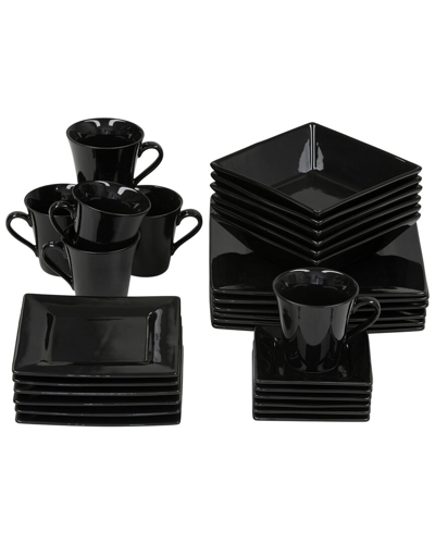 Ten Strawberry Street Nova 30pc Square Dinnerware Set In Black