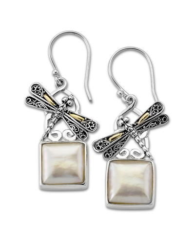 Samuel B. Samuel B 18k & Silver Pearl Dragonfly Earrings