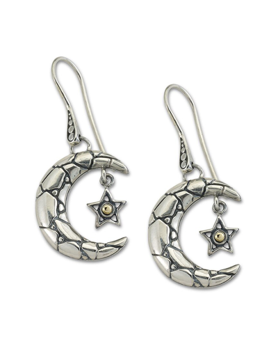 Samuel B. Samuel B 18k & Silver Moon & Star Hanging Earrings