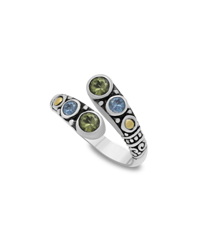 Samuel B. Samuel B 18k & Silver 0.90 Ct. Tw. Gemstone Bypass Ring In Silver Multi