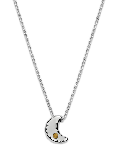 Samuel B. Samuel B Silver Citrine Puffy Crescent Moon Necklace