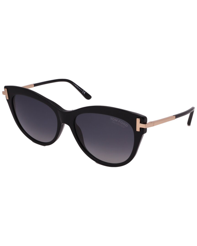 Tom Ford Women's Ft0821/s 56mm Polarized Sunglasses In Black