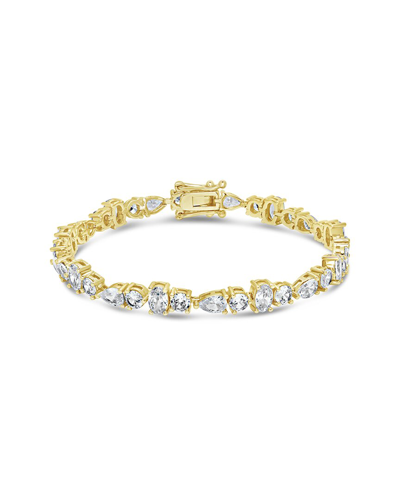 Sterling Forever 14k Plated Cz Billie Tennis Bracelet