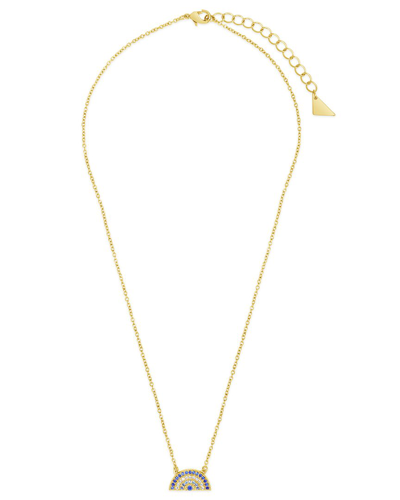 Sterling Forever 14k Plated Cz Pendant Necklace In Gold