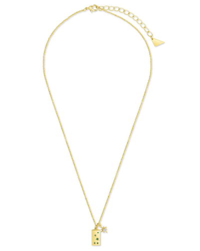 Sterling Forever 14k Plated Cz Charm Necklace In Gold