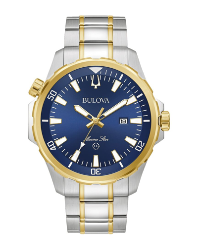 Bulova Marine Star Watch, 43mm In Blue/gold