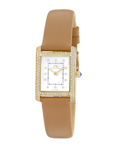 Porsamo Bleu Karolina Quartz White Dial Ladies Watch 1084ckal In Beige / Gold / Gold Tone / White / Yellow