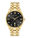 Bulova Classic Mens Gold Tone Stainless Steel Bracelet Watch 97d108