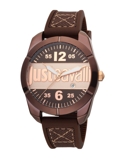 Just Cavalli Men's Young Brown Dial Watch In Brown / Gold Tone / Rose / Rose Gold Tone