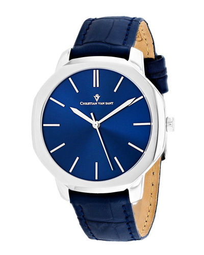 Christian Van Sant Octavius Slim Quartz Blue Dial Men's Watch Cv0532