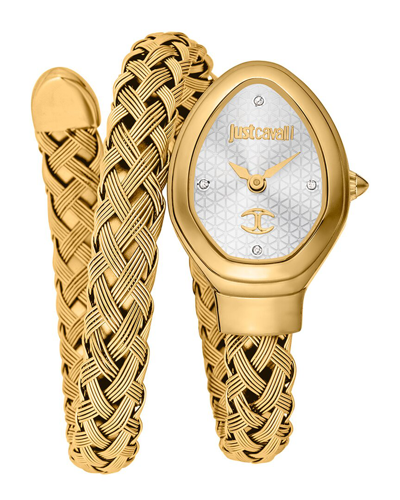 Just Cavalli Novara Quartz Silver Dial Ladies Watch Jc1l264m0025 In Gold Tone / Silver / Yellow