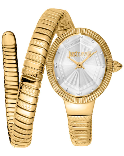 Just Cavalli Ardea Quartz Silver Dial Ladies Watch Jc1l268m0025 In Gold Tone / Silver / Yellow