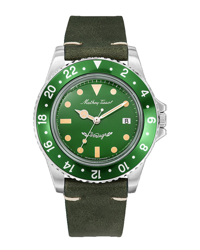 Mathey-tissot Mathey Vintage Quartz Green Dial Mens Watch H900alv In Gold Tone / Green