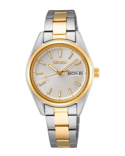 Seiko Women's Classic White Dial Watch In Gold