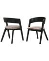 Armen Living Discontinued  Jackie Mid-century Upholstered Dining Chairs, Set Of 2 In Brown