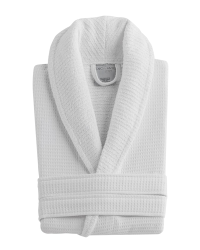 Enchante Home Waffle Turkish Cotton Bathrobe In White